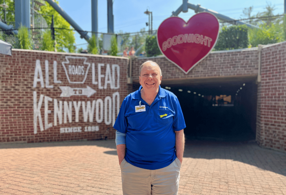 Joe Barron in front of the Goodnight Heart