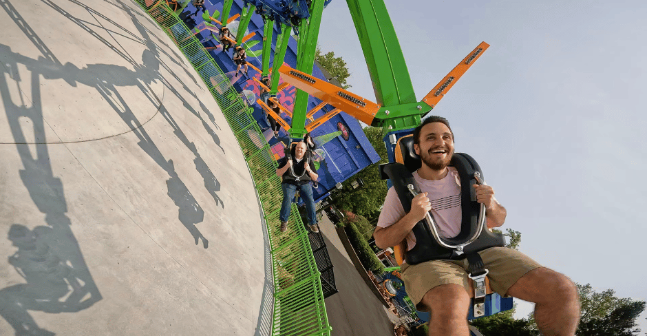 On-ride view of Spinvasion