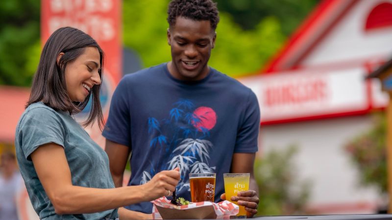 Couple enjoying an event