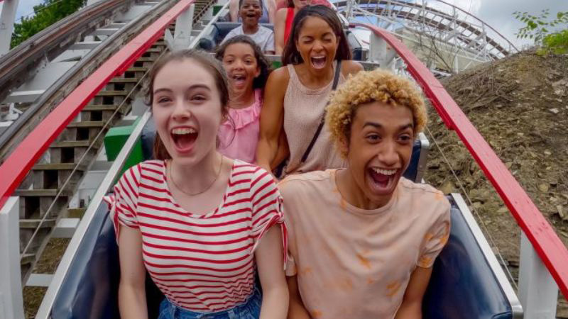 Screaming while on a coaster!